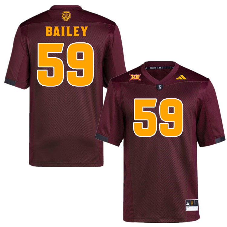 #59 Quinn Bailey Arizona State Sun Devils College Football Jerseys Stitched-Maroon